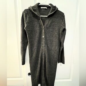 Ribbed Button-Up Cardigan